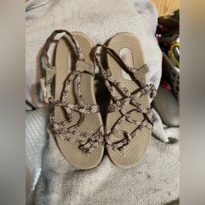 Skechers Tan and Brown Strappy Sandals